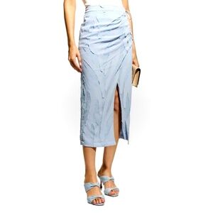 Jonathan Simkhai Yuna Transparent Layered Midi Skirt With Slit Sz 2 NWT